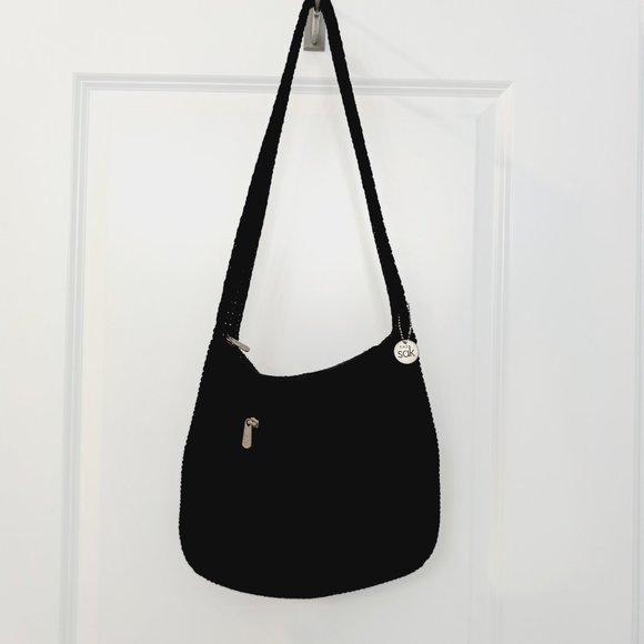 The Sak Bags The Sak Rad Crochet Crossbody Dark Navy Blue Zip Top